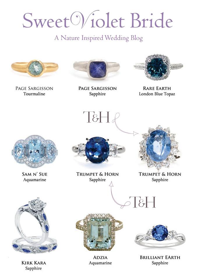 T&H Sapphire Rings Featured in Sweet Violet Bride!