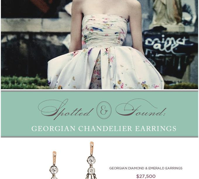 Spotted & Found: Emerald & Diamond Chandelier Earrings
