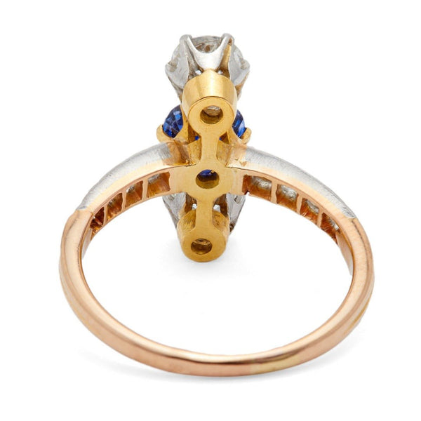 Belle Epoque Sapphire & Diamond Vertical Three Stone Ring | CordovaBelle Epoque Sapphire & Diamond Vertical Three Stone Ring | Cordova