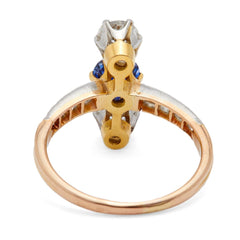 Belle Epoque Sapphire & Diamond Vertical Three Stone Ring | CordovaBelle Epoque Sapphire & Diamond Vertical Three Stone Ring | Cordova