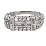 Art Deco diamond platinum wedding band