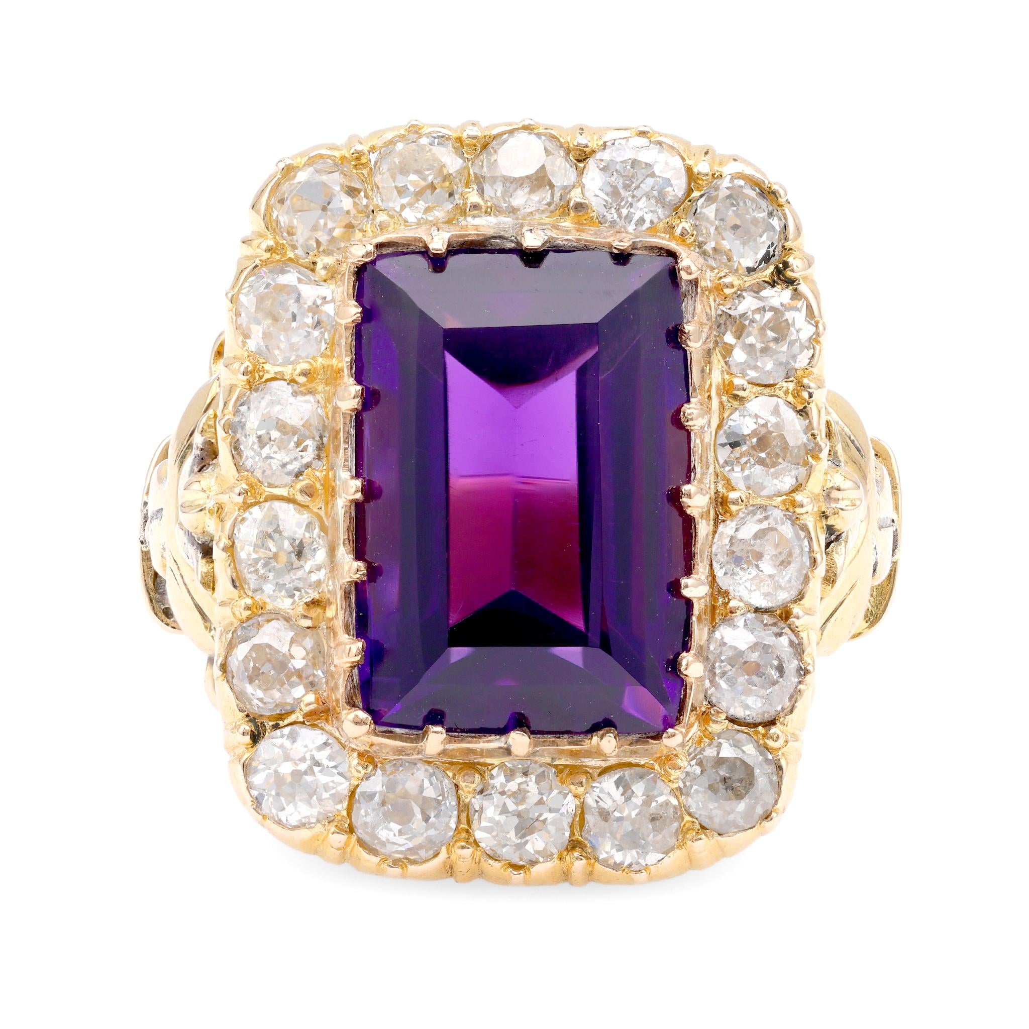 Michael Kors Amethyst Diamond Gold 2024 Ring Size 5.5 New