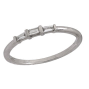 Mid Century baguette diamond platinum wedding band