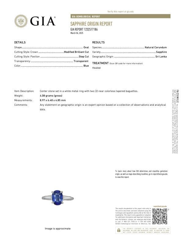 Vintage 2.62 carat sapphire diamond platinum ring