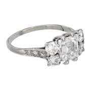 Art Deco GIA 2.14 carat Carré cut diamond 18k white gold ring