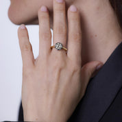 1.92 carat old European cut diamond 18k yellow gold engagement ring