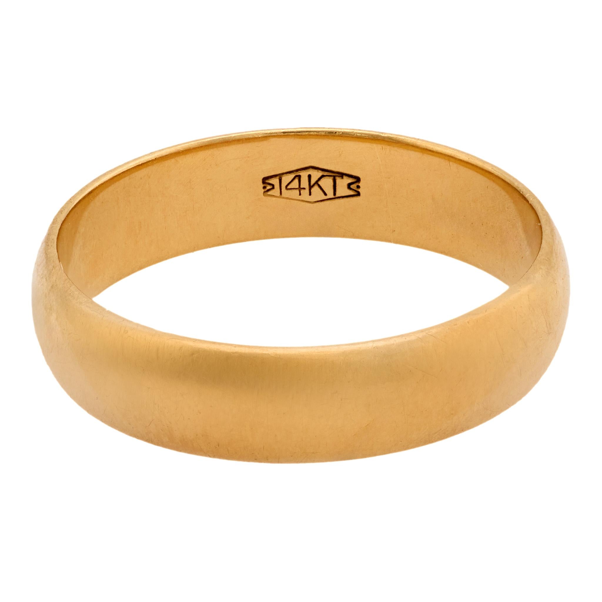 Vintage 14k yellow gold classic wedding band