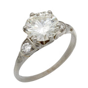 Mid Century GIA 2.04 carat diamond 14k white gold engagement ring