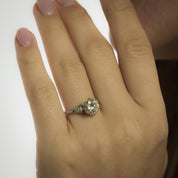 Mid Century GIA 2.04 carat diamond 14k white gold engagement ring