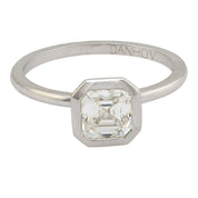 GIA 1.06 carat Asscher cut diamond 18k white gold engagement ring
