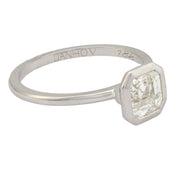 GIA 1.06 carat Asscher cut diamond 18k white gold engagement ring