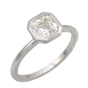 GIA 1.06 carat Asscher cut diamond 18k white gold engagement ring