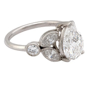 GIA 2.01 carat pear shape diamond platinum engagement ring