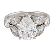 GIA 2.01 carat pear shape diamond platinum engagement ring