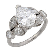 GIA 2.01 carat pear shape diamond platinum engagement ring