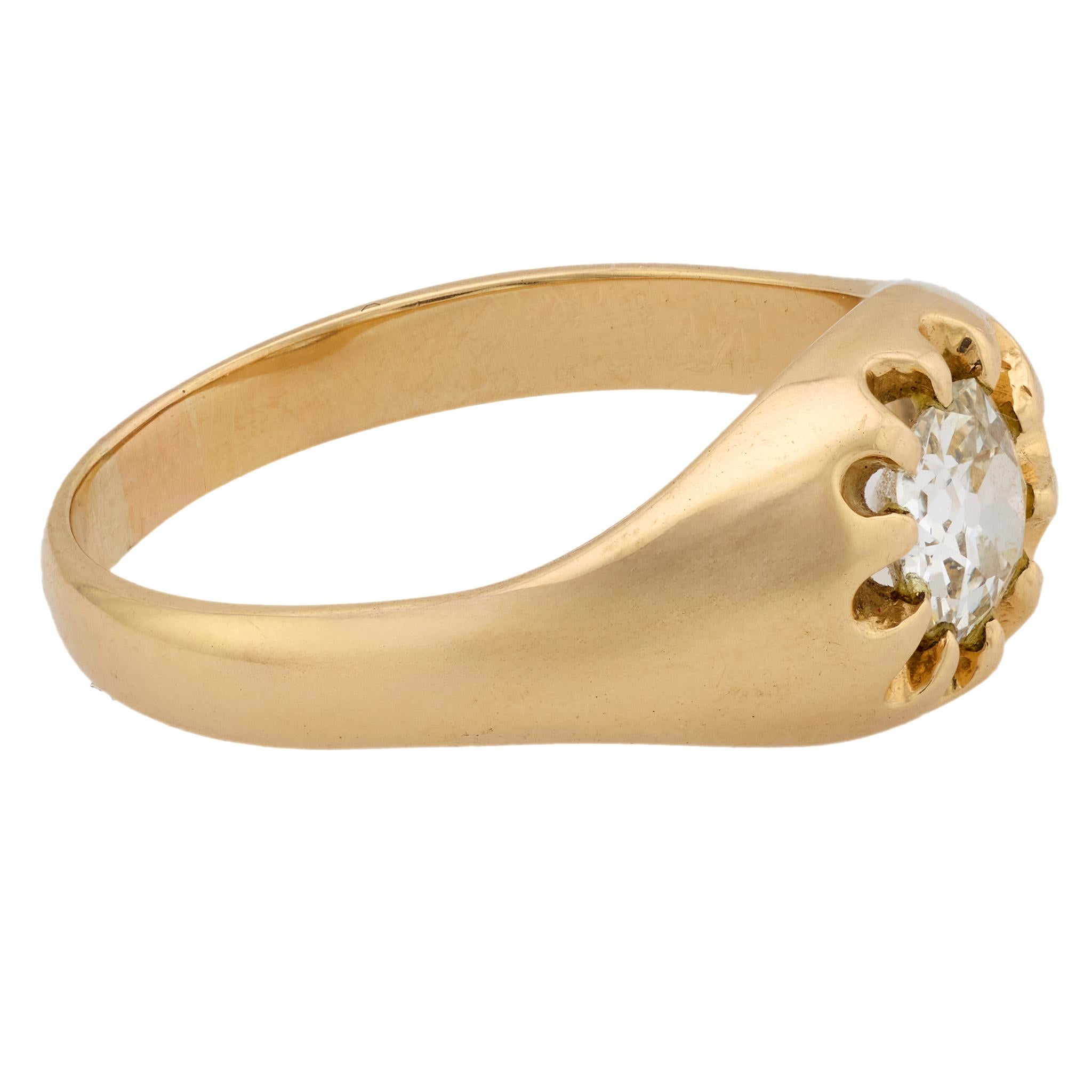 Victorian diamond 14k yellow gold engagement ring