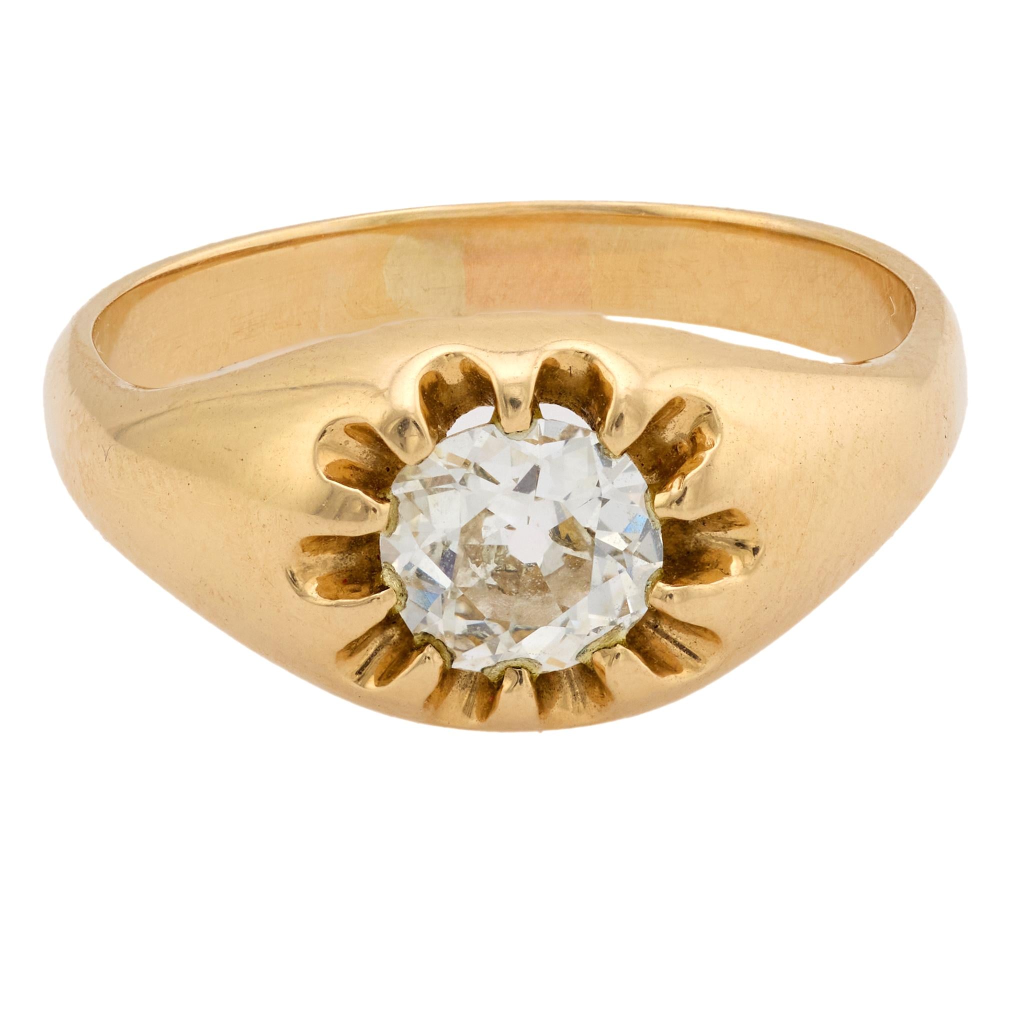 Victorian diamond 14k yellow gold engagement ring