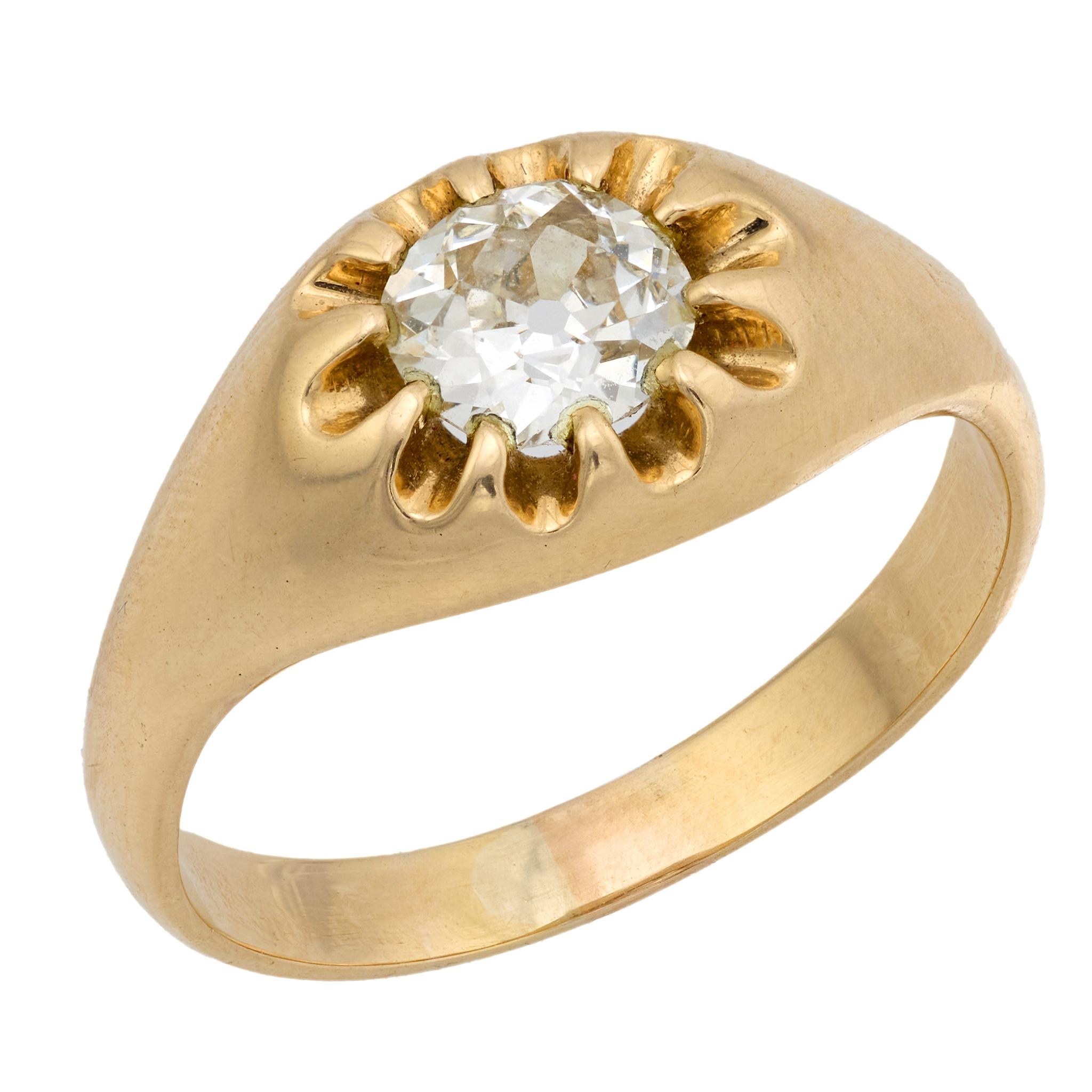 Victorian diamond 14k yellow gold engagement ring