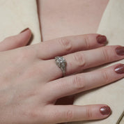 Art Deco diamond platinum bezel engagement ring