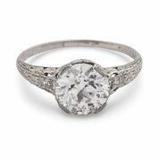 Art Deco GIA 2.16 carat diamond platinum engagement ring