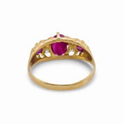 Victorian English ruby diamond 18k yellow gold band