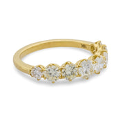 Modern 1.48 carat diamond 18k yellow gold half eternity band