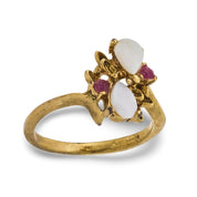 Vintage opal ruby 14k yellow gold ring
