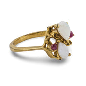 Vintage opal ruby 14k yellow gold ring