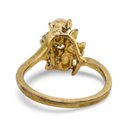 Vintage opal ruby 14k yellow gold ring