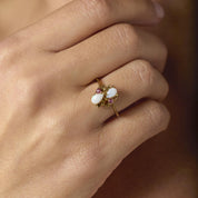 Vintage opal ruby 14k yellow gold ring