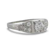 Art Deco diamond platinum engagement ring