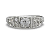 Art Deco diamond platinum engagement ring