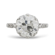 Art Deco GIA 3.28 carat old European cut diamond platinum engagement ring