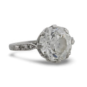 Art Deco GIA 3.28 carat old European cut diamond platinum engagement ring