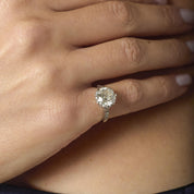 Art Deco GIA 3.28 carat old European cut diamond platinum engagement ring