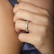 Vintage 1.70 carat diamond 18k white gold eternity band