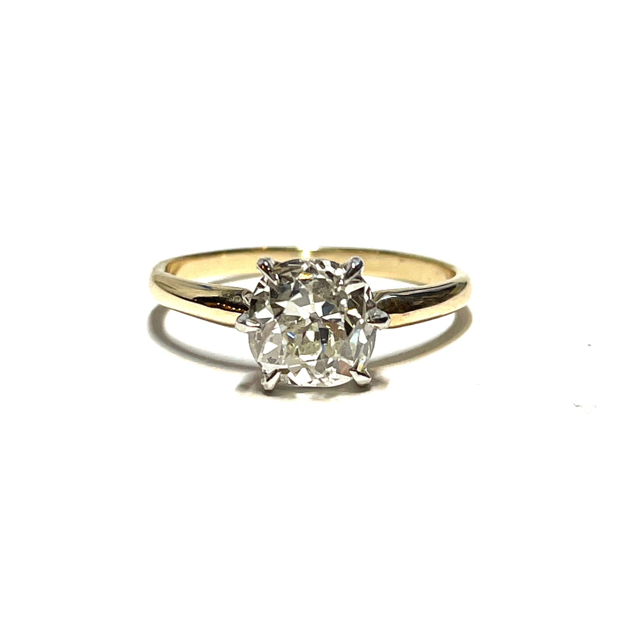 10015338 Custom 14k YG, platinum and Diamond Solitaire 10015338 Custom 14k YG, platinum and Diamond Solitaire