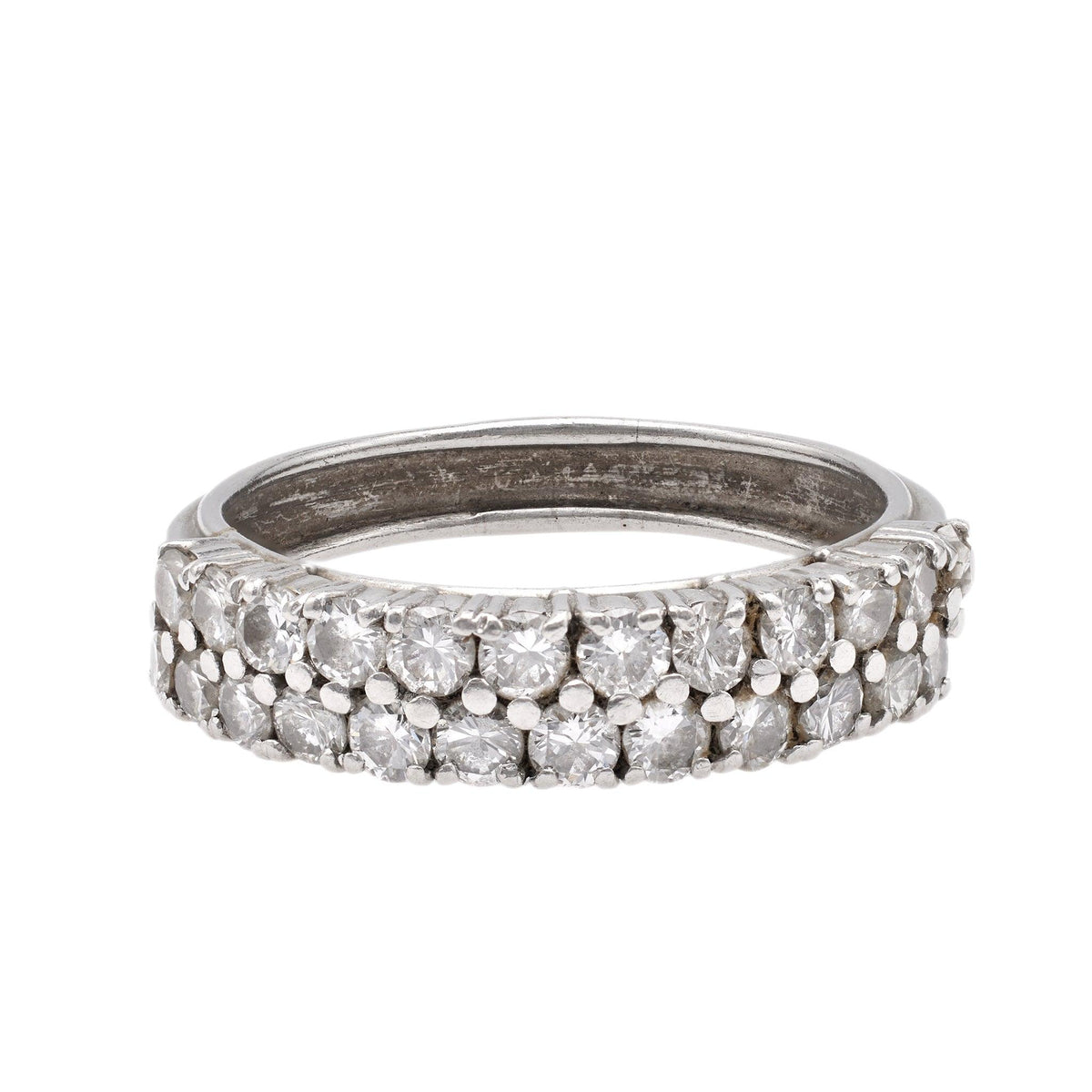 Mid-Century Diamond Platinum Half Eternity Band