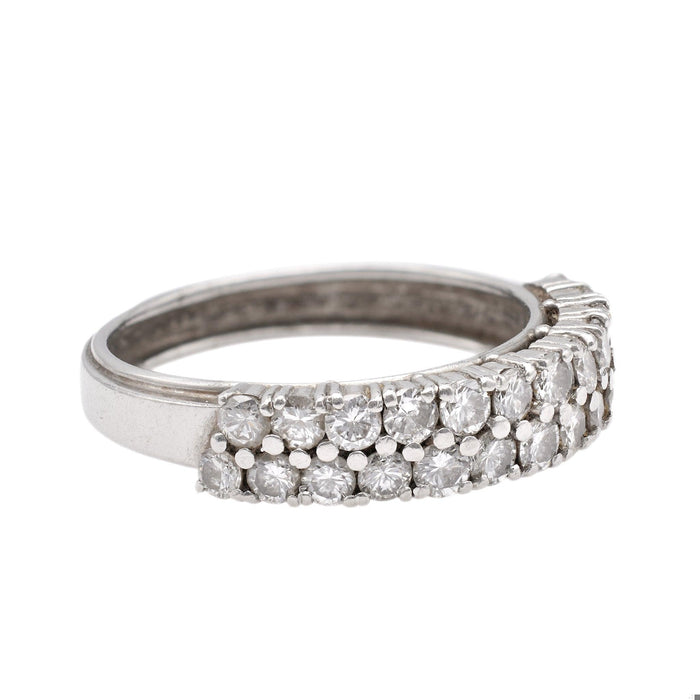 Mid-Century Diamond Platinum Half Eternity Band