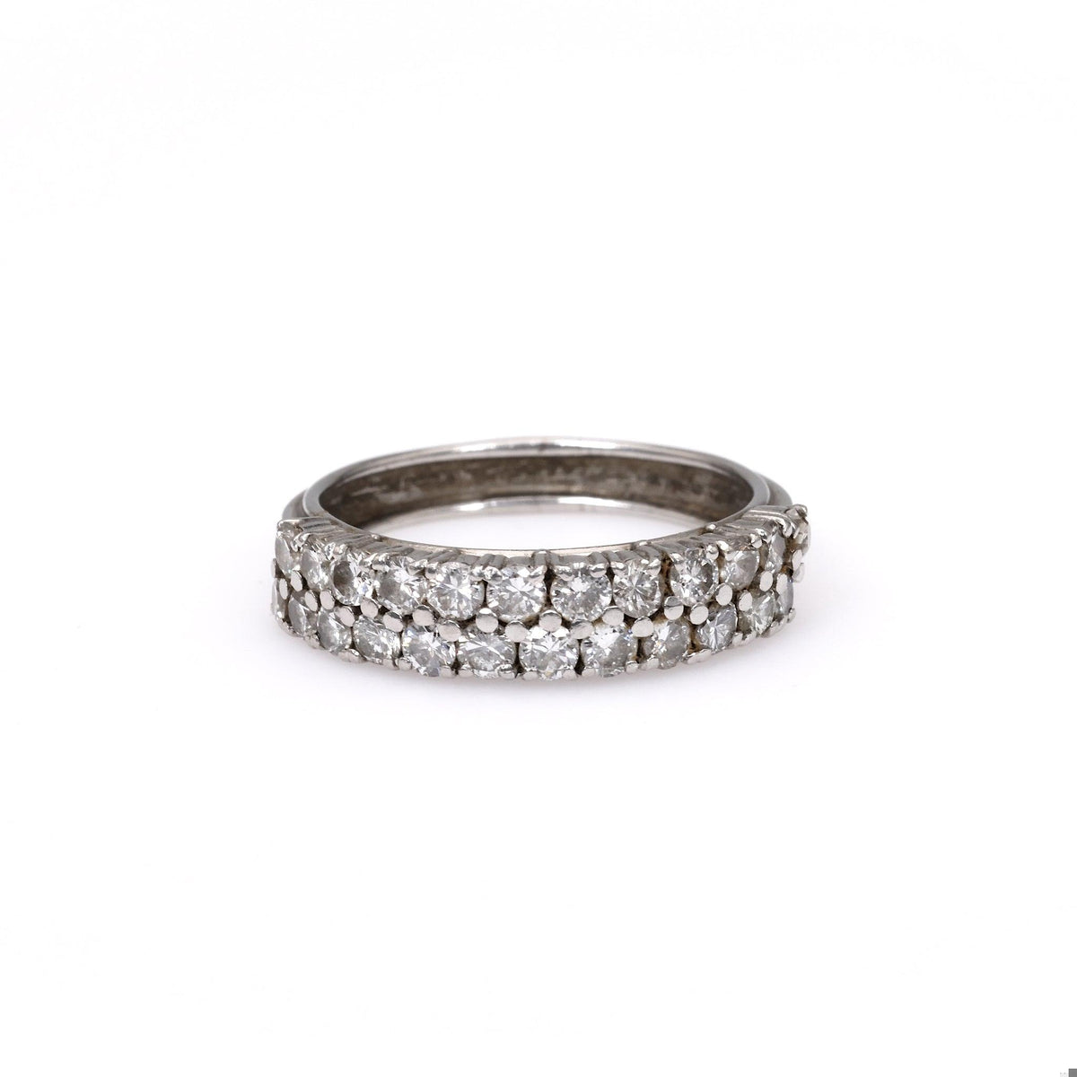 Mid-Century Diamond Platinum Half Eternity Band