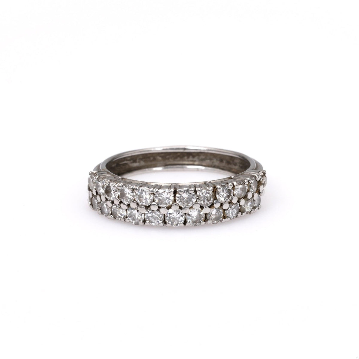 Mid-Century Diamond Platinum Half Eternity Band