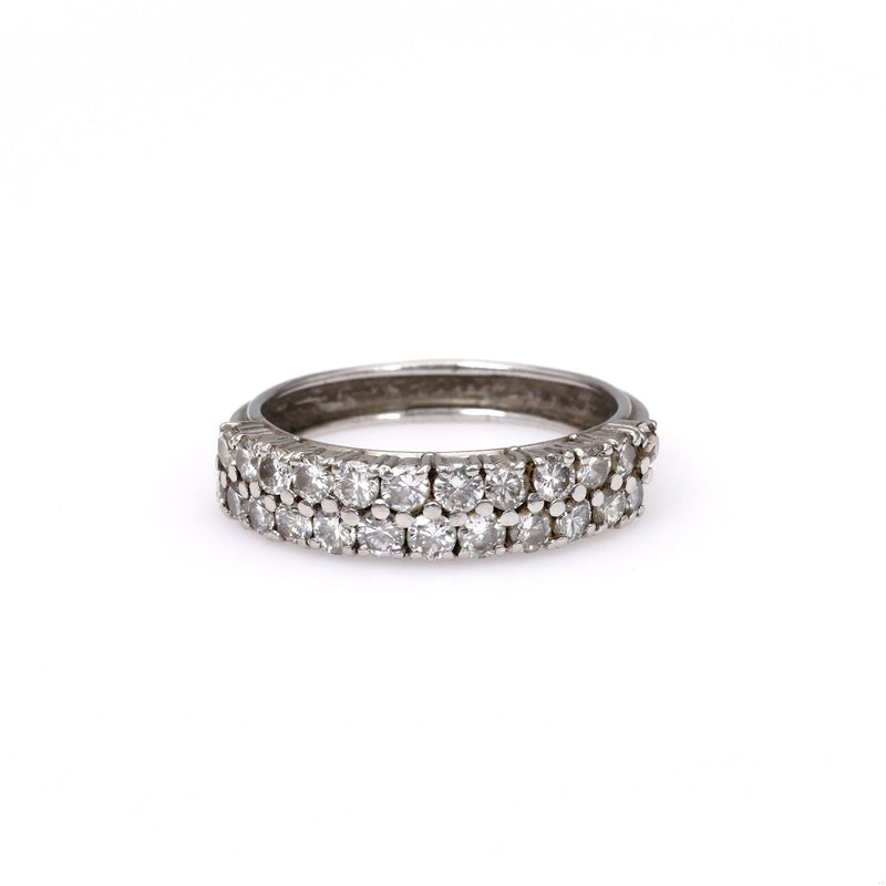 Mid-Century Diamond Platinum Half Eternity Band