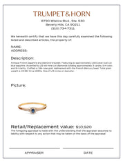 Antique French 1.60 carat sapphire diamond 18k rose gold bangle
