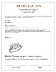 Art Deco GIA 2.14 carat Carré cut diamond 18k white gold ring