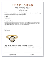 1.92 carat old European cut diamond 18k yellow gold engagement ring