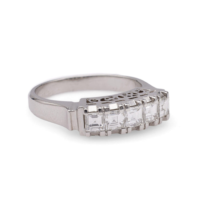Vintage Diamond Platinum Five Stone Ring