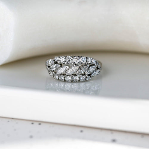 Fabulous Mid-Century Marquise and Round Diamond Ring | Coral Gables