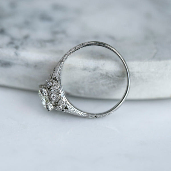 1.40ct Old Euro Vintage Filigree Diamond Engagement Ring | Guilding