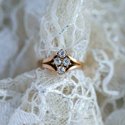 Antique Rose Gold Four-Stone Old European Cut Diamond Ring | Harkinson