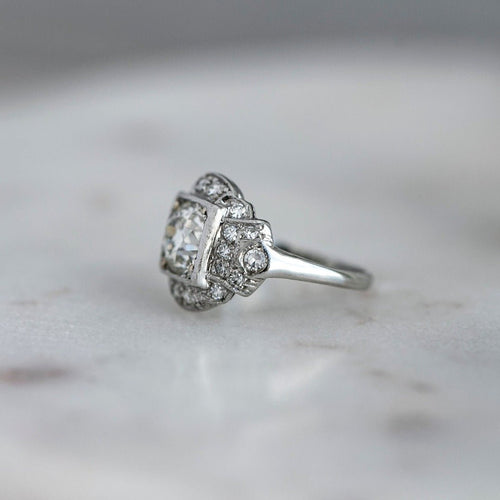 Classic Vintage Art Deco Diamond Ring with 1.32ct Old Euro | Lochshore